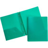 Business Source Letter Portfolio 8.5" X 11" X 3 Prong Fasteners 2 Pockets Green