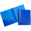 Business Source Letter Portfolio With Prong Fasteners 8.5" X 11" 2 Pockets Blue