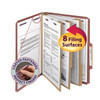 Smead Red Pressboard Classification Folder W/ Safeshield Fastener, Pack Of 10