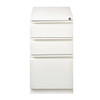 Hirsh 20" Deep Mobile Pedestal File Cabinet, 3 Drawer Bbf, Letter Width, White