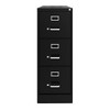 Hirsh 22" Deep 3 Drawer Letter Width Vertical File Cabinet, Commercial Grade, Black