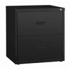 Hirsh 30" Wide 2 Drawer Metal Lateral File Letter/Legal/A4 Hanging Folders Black