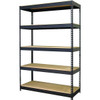 Iron Horse 3800 Riveted Steel Shelving, 5-Shelf, 18dx48wx72h, Black