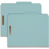 Smead 2/5 Tab Letter Classification Folder 8.5"X 11" Blue Package Of 10