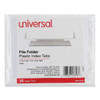 Universal Hanging Folder Plastic Index Tab 1/3-Cut Clear 3.7" Wide Package Of 25