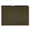 Business Source 1/5 Tab Letter Hanging Folder 8.5" X 11" Green Package Of 25