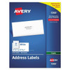 Avery Copier Mailing Labels Copiers 1.5x2.81 White Package Of 100