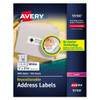 Avery Repositionable Address Labels W/Surefeed Laser 1x2.63 White Package Of 100