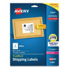Avery Shipping Labels-Trueblock Tech Laser Printers 3.33x4 White Package Of 25