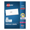 Avery White Address Labels-Sure Feed Tech Laser Printers 1x2.63 Package Of 250
