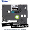 Brother Genuine P-Touch Tze-335 Label Tape White Print On Blck Laminated 12mmx8m