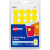 Avery Round Color Coding Labels 0.75" Diameter Yellow Package Of 1008