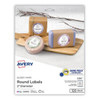 Avery Round Print-To-The Edge Labels-Sure Feed Glossy White Package Of 120