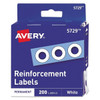 Avery Dispenser Pack Hole Reinforcements 0.25" Dia White Package Of 200