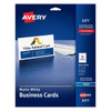 Avery White Matte Inkjet Microperforated Business Card 2x3-1/2 Inch Pack Of 250