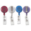 Advantus Assorted Colors Retracting Id Card Reel With Belt Clip