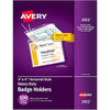 Avery Heavy Duty Badge Holder With Cord 3" X 4" Clear Package Of 100