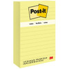 Post-It Lined Notes 3"X3" Canary Yellow Package Of 5
