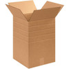 Box Partners Multi-Depth Corrugated Boxes 12"X12"X18" Kraft Package Of 25