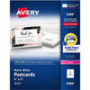 Avery Laser Postcard 4" X 6" Heavyweight Matte White Package Of 100