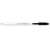 Skilcraft Stick Ballpoint Pen, Medium 1mm, Black, White Barrel, Package Of 12