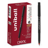 Uni-Ball Onyx Rollerball Pen Fine 0.7 Mm Red Ink Black/Red Brl Package Of 12