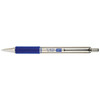 Zebra F-402 Retractable Fine 0.7 Mm Blue Ink Stainless Steel/Blue Barrel
