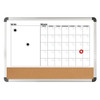 Foray 3-In-1 Monthly Planner/Cork/Magnetic Dry-Erase Board 24 X 36inch