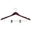 Generic 17x1/2 Standard Hook Female Hanger Mahogany Wood Chrome Case Of 100