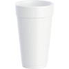 Dart J Cup Tall Insulated Foam Cup, 20 Oz, White, Case Of 500