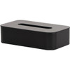Hapco Contempo Flat Tissue Box Cover, Removable Top, Gloss Black, Package Of 12