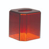Hapco Facet Boutique Tissue Box Cover,openbottom,beveled Edges,amber,case Of 12