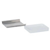 Hapco Brushed Metal Rectangular Plastic Soap Dish Liner, Clear, Case Of 24