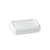 Hapco Facet Rectangular Soap Dish,beveled Edges, White, Case Of 24