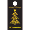 Holiday Door Tag- Golden Tree Design, Package Of 50