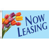Horizontal "Now Leasing" Flag, Tulips, 5' X 3'