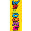 Vertical "Welcome" Flag, Groovy Design, 3' X 8'