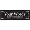 Horizontal Semi-Custom Banner, Black/White Filigree, 15' X 4'