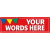Horizontal Semi-Custom Pennant Banner, Red, 10' X 3'