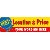 Semi-Custom Best! Location & Price Banner, Blue Ribbon, 15' X 4'
