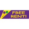 Horizontal Free Rent Banner, Festive, 10' X 3'