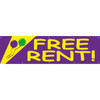 Horizontal Free Rent Banner, Festive, 15' X 4'