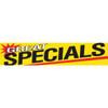 Horizontal Great Specials Banner, Red/Yellow, 20' X 4'