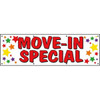 Horizontal Move In Special Banner, Multicolored Stars, 10' X 3'