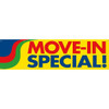 Horizontal Move In Special Banner, Yellow, 15' X 4'