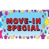 Horizontal Move In Special! Banner, Stars, 5' X 3'