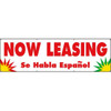 Horizontal Now Leasing Se Habla Espanol Banner Attention Getting Colors 10' X 3'