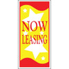 Now Leasing Lawn Banner, Red And Yellow, 15 X 32