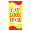 Stop! Look! Lease! Lawn Banner, Red And Yellow