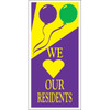 We Heart Our Residents Lawn Banner, Festive, 15 X 32